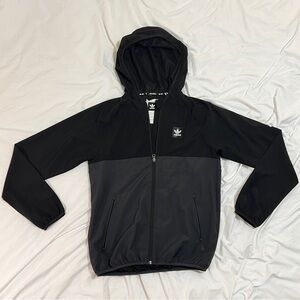 Adidas Black Climalite Hooded Windbreaker Jacket | Smal
